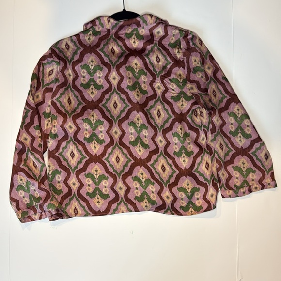 ZARA Patterned Button-Up Women's Top - Picture 6 of 7